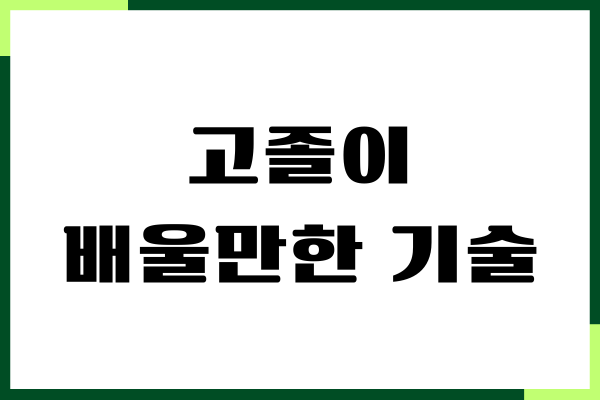 고졸이 배울만한 기술, 안정적인 자격증, 직업 추천