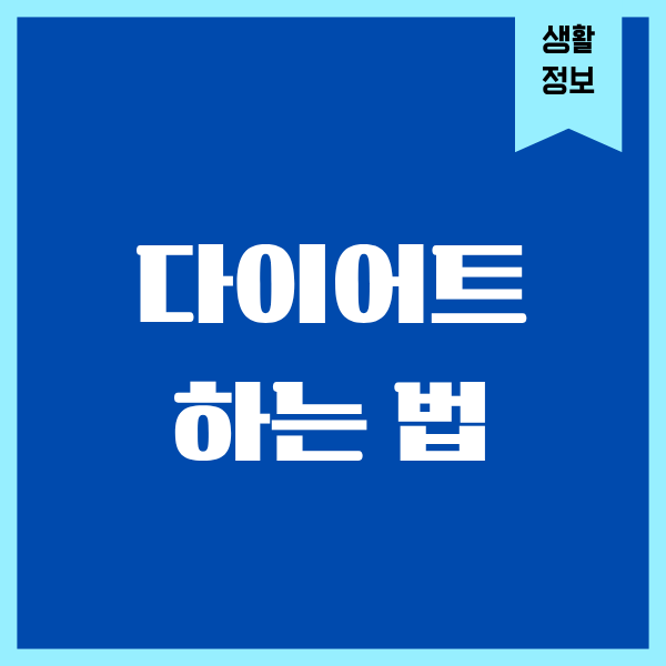 다이어트 하는 법, 40대에 드디어 알게 된 진짜 방법