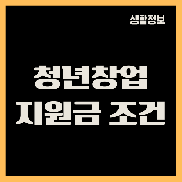 청년창업지원금 지원 조건, 신청 절차, 신청하기, 유의사항