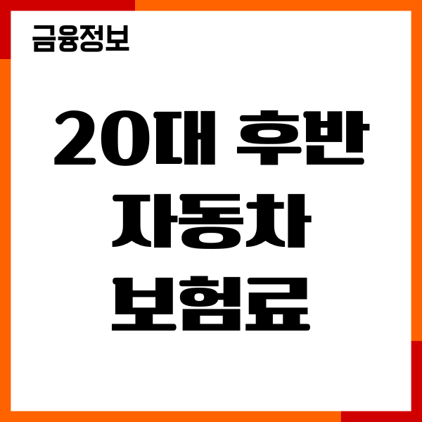20대 후반 자동차 보험료 얼마나 될까 가입금액, 보장범위 비교